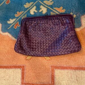Bottega Veneta Plum Leather Clutch